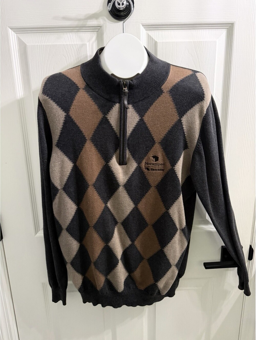 Wolsey Men’s L Argyle 1/4 Zip Sweater Norampac Cascades Corporate Logo